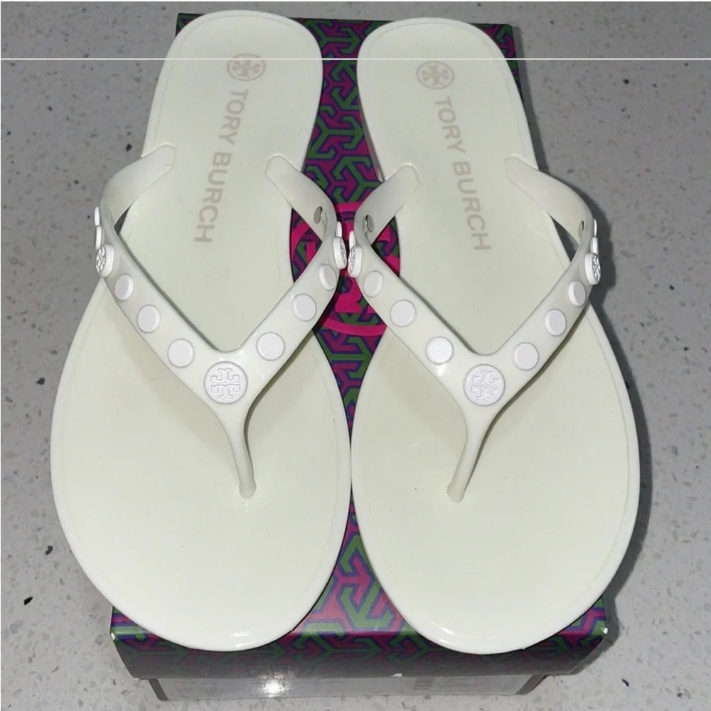 Tory Burch Studded Jelly Flip Flops